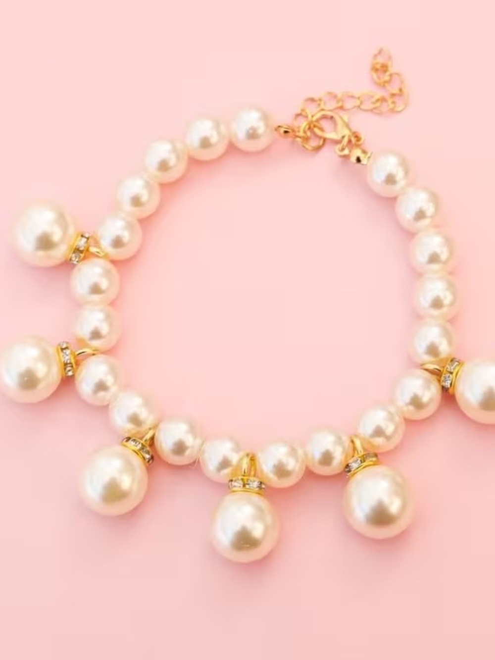 Vintage Pearl Pet Necklace Adjustable Dog Collar Size Medium